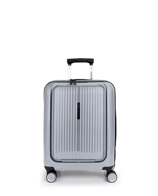 gabol-maleta-cabina-r-gida-expandible-brooklyn-55x40x22-25-cm-plata-equipaje-de- image 1