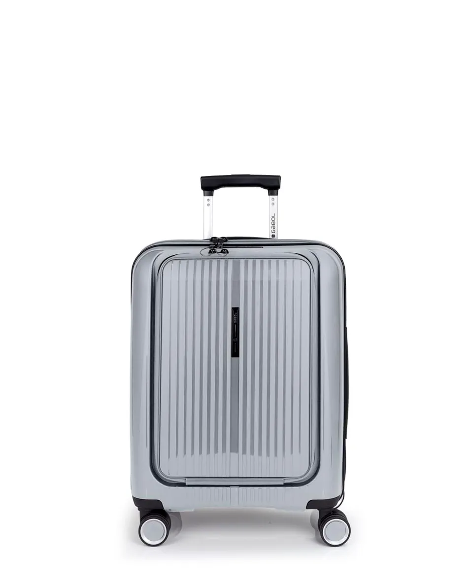 gabol-maleta-cabina-r-gida-expandible-brooklyn-55x40x22-25-cm-plata-equipaje-de- image 1