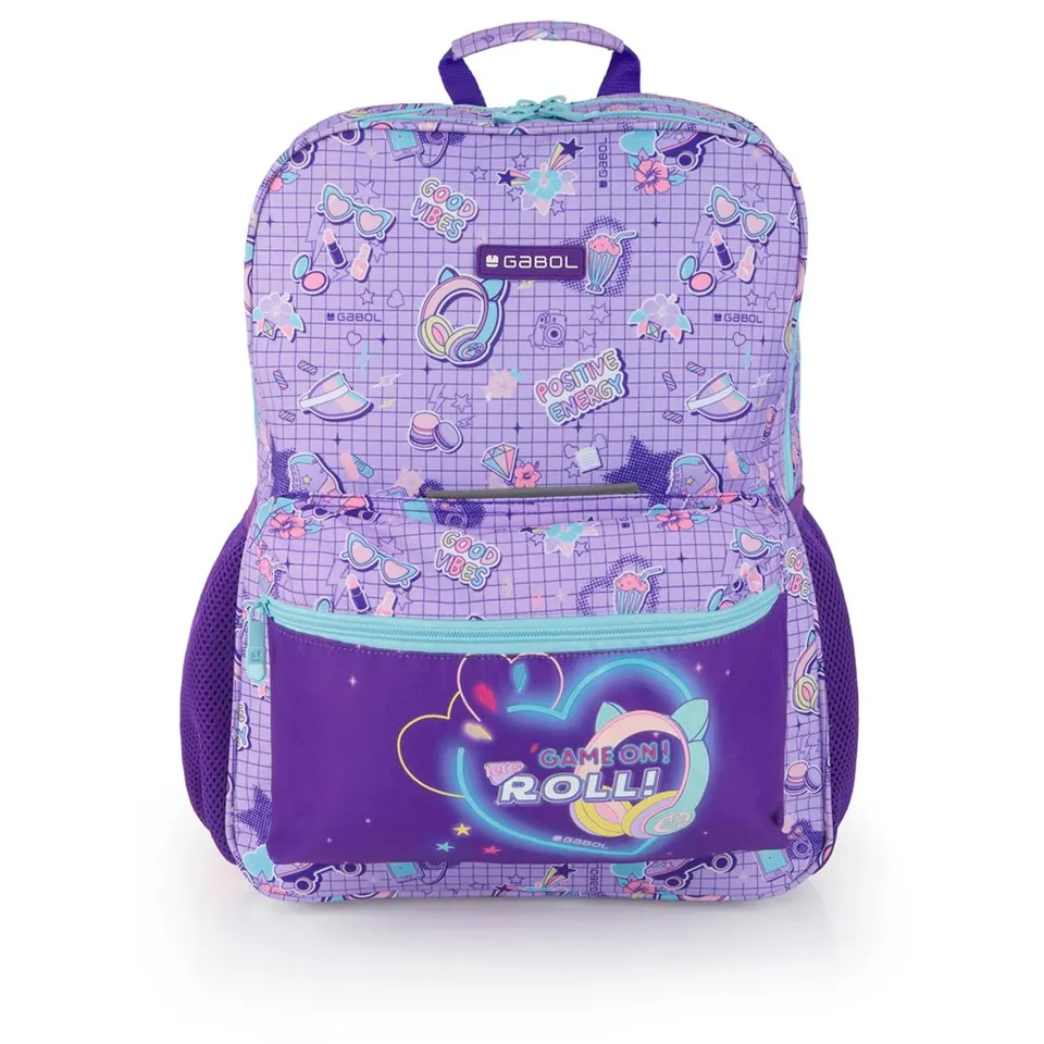 gabol-funny-mochila-escolar-adaptable-a-carro-32x44x15-cm-lila-2-compartimentos- image 1