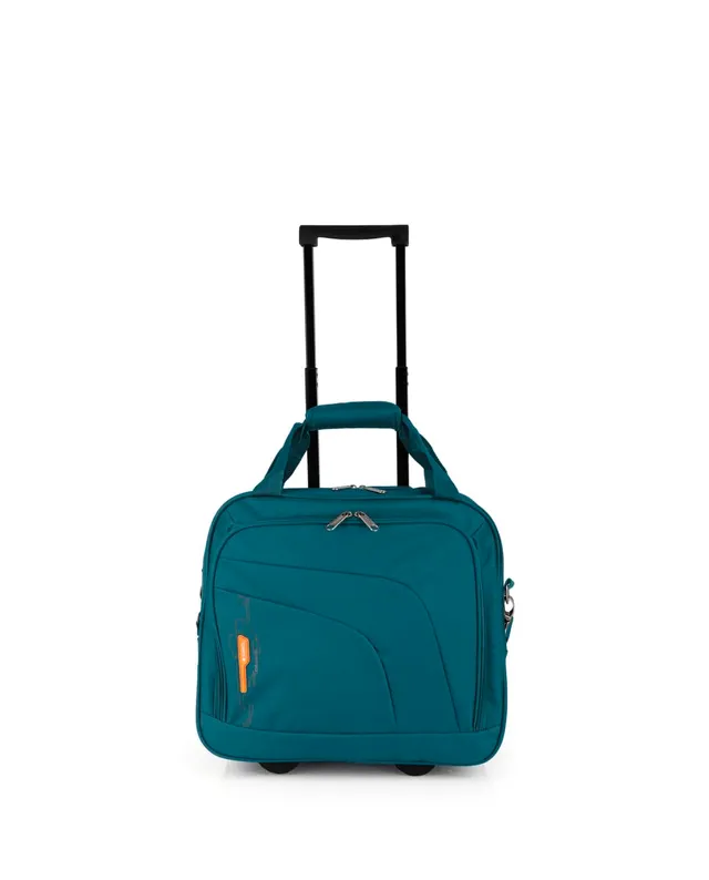 Gabol Week Eco Maletín con Ruedas 15,6" – 40x36x19 cm, Poliéster Reciclado RPET, Turquesa