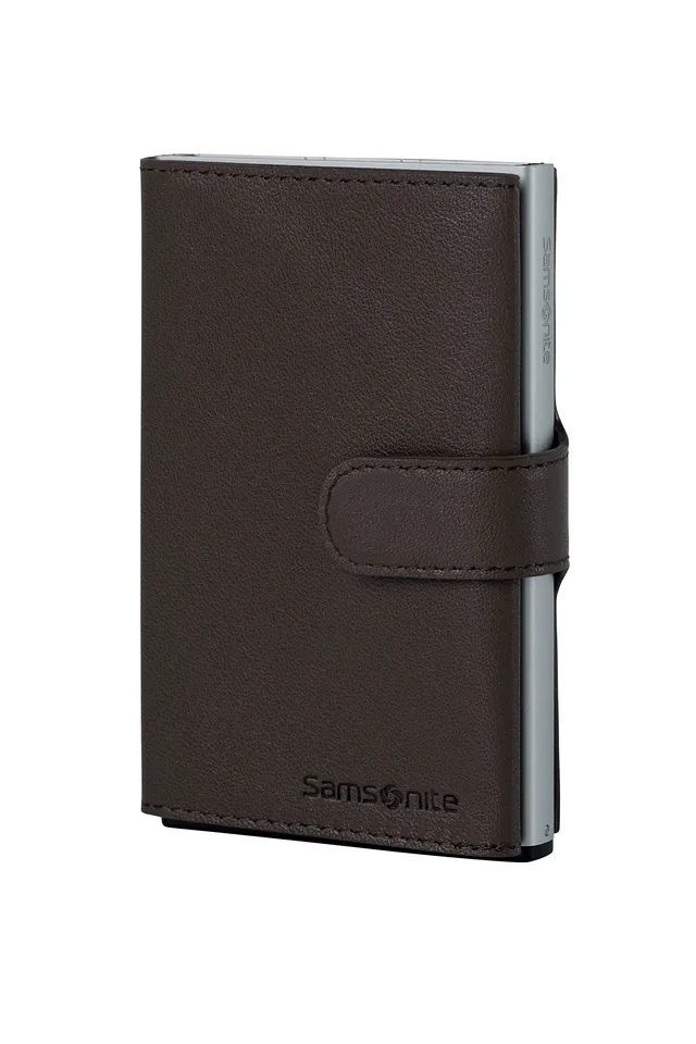 samsonite-alu-fit-slg-cartera-deslizante-de-aluminio-y-cuero-10-2-cm-marr-n-oscu image 1