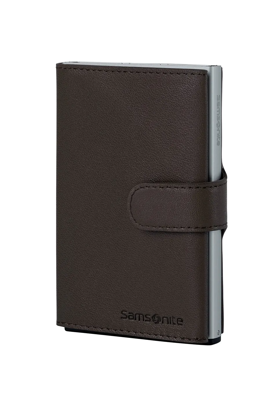 samsonite-alu-fit-slg-cartera-deslizante-de-aluminio-y-cuero-10-2-cm-marr-n-oscu image 1