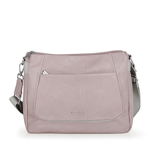gabol-prodigy-bolso-bandolera-de-piel-sint-tica-rosa-claro-con-dos-compartimento image 7