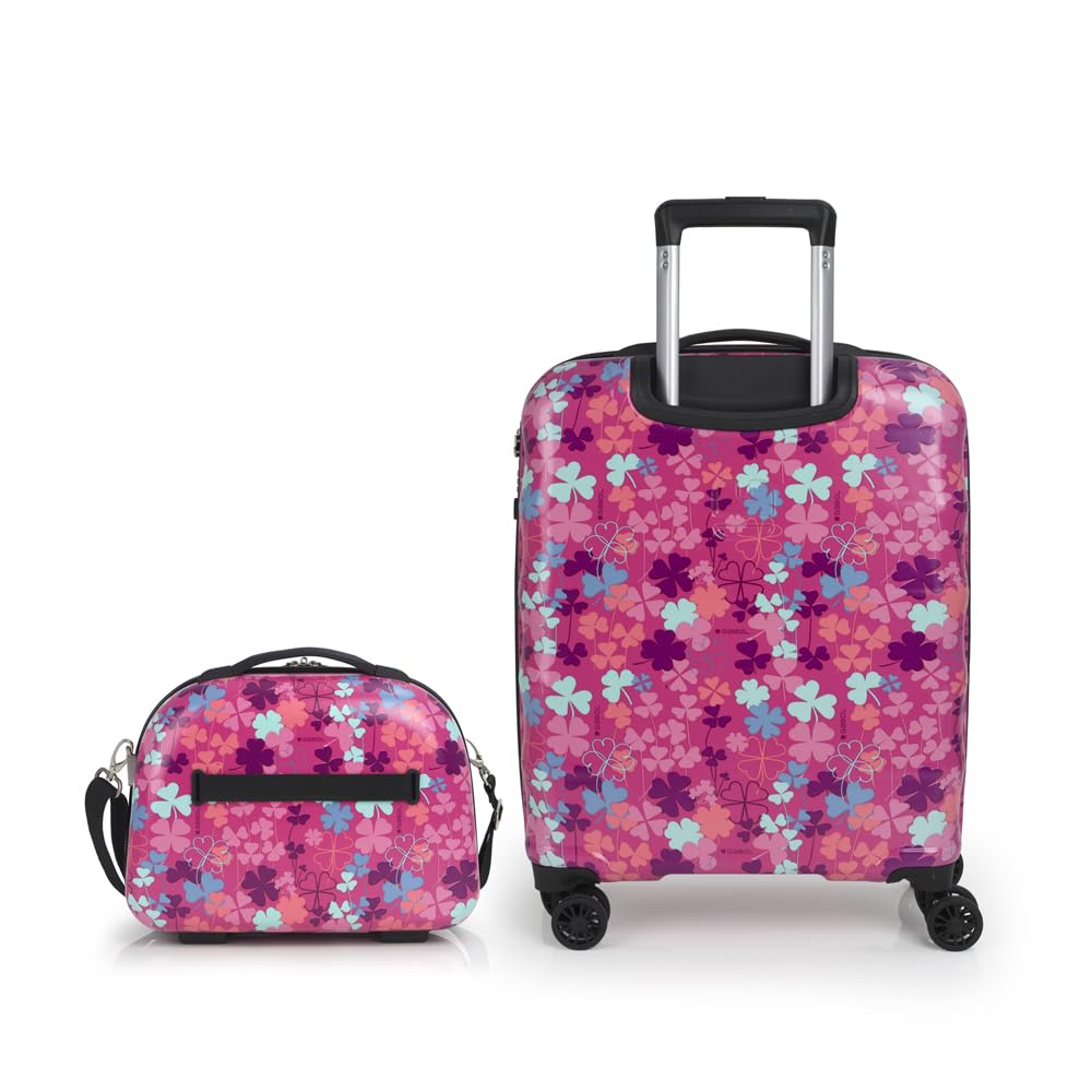 gabol-set-de-maleta-de-cabina-y-neceser-clover-2-piezas-r-gidas-con-estampado-de image 4