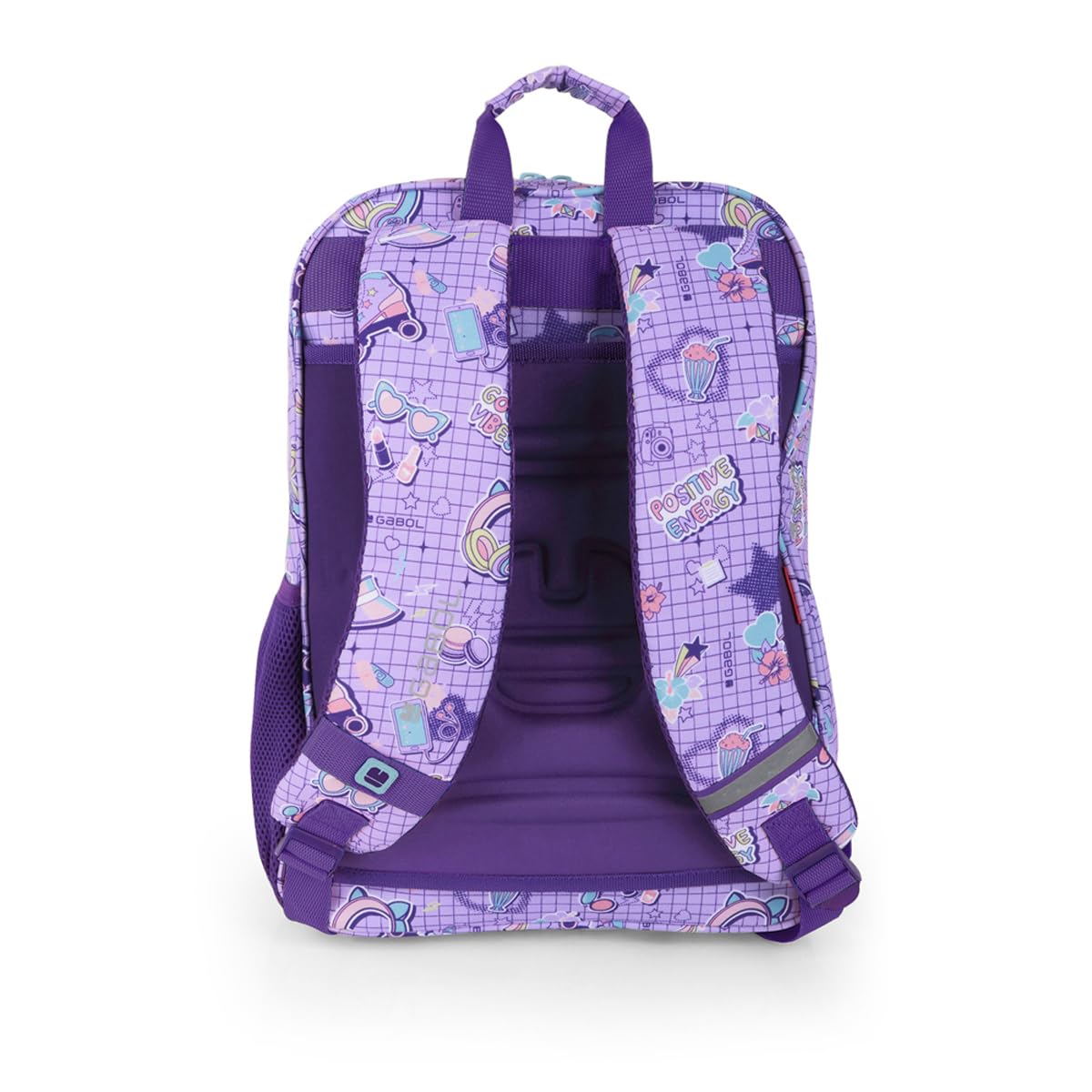 gabol-funny-mochila-escolar-adaptable-a-carro-30x40x12-cm-lila-espalda-termoform image 3