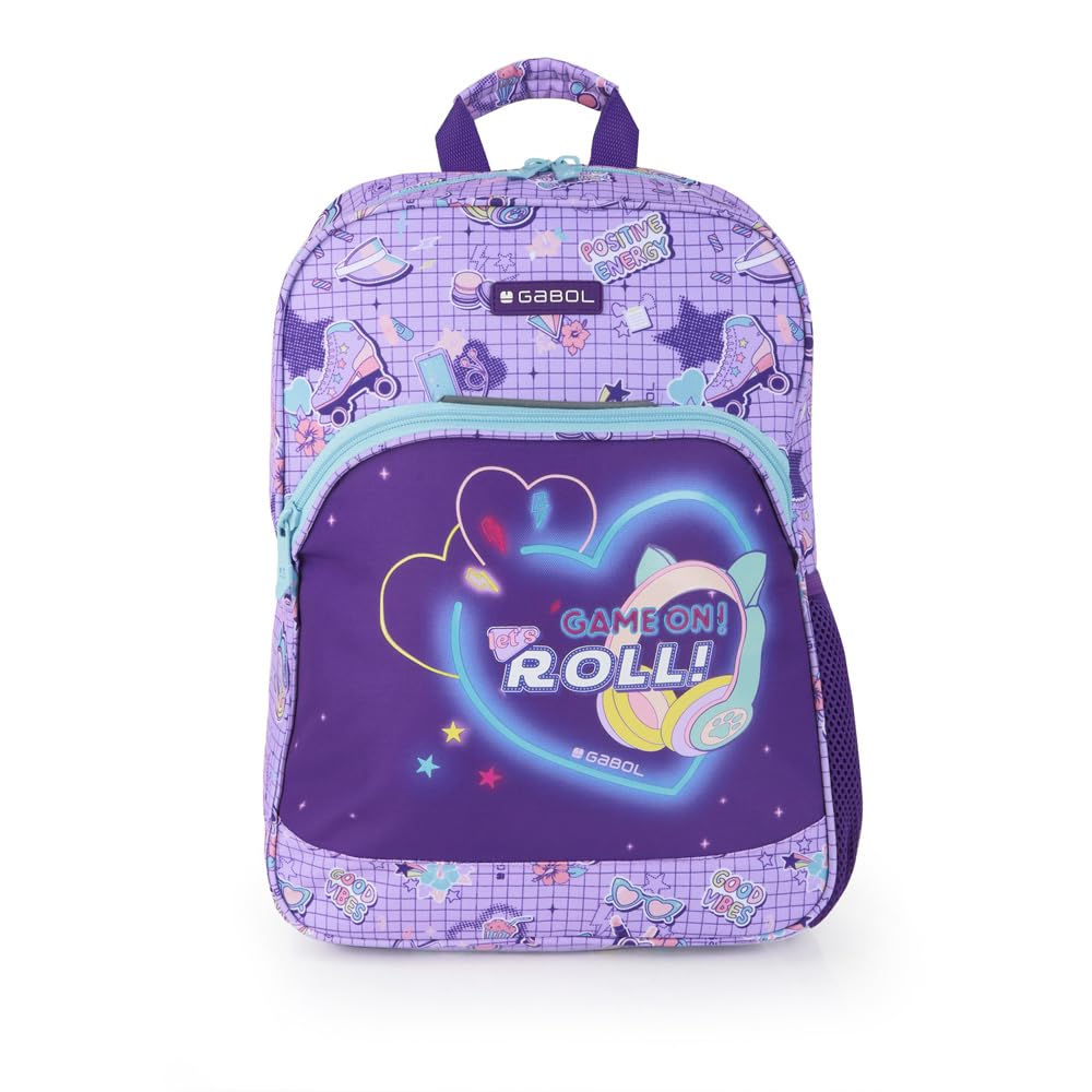 gabol-funny-mochila-escolar-adaptable-a-carro-30x40x12-cm-lila-espalda-termoform image 1