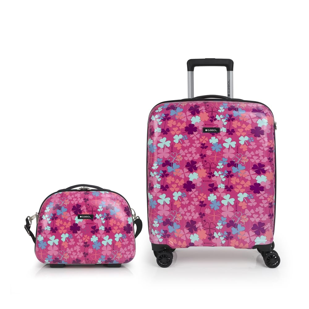 gabol-set-de-maleta-de-cabina-y-neceser-clover-2-piezas-r-gidas-con-estampado-de image 2