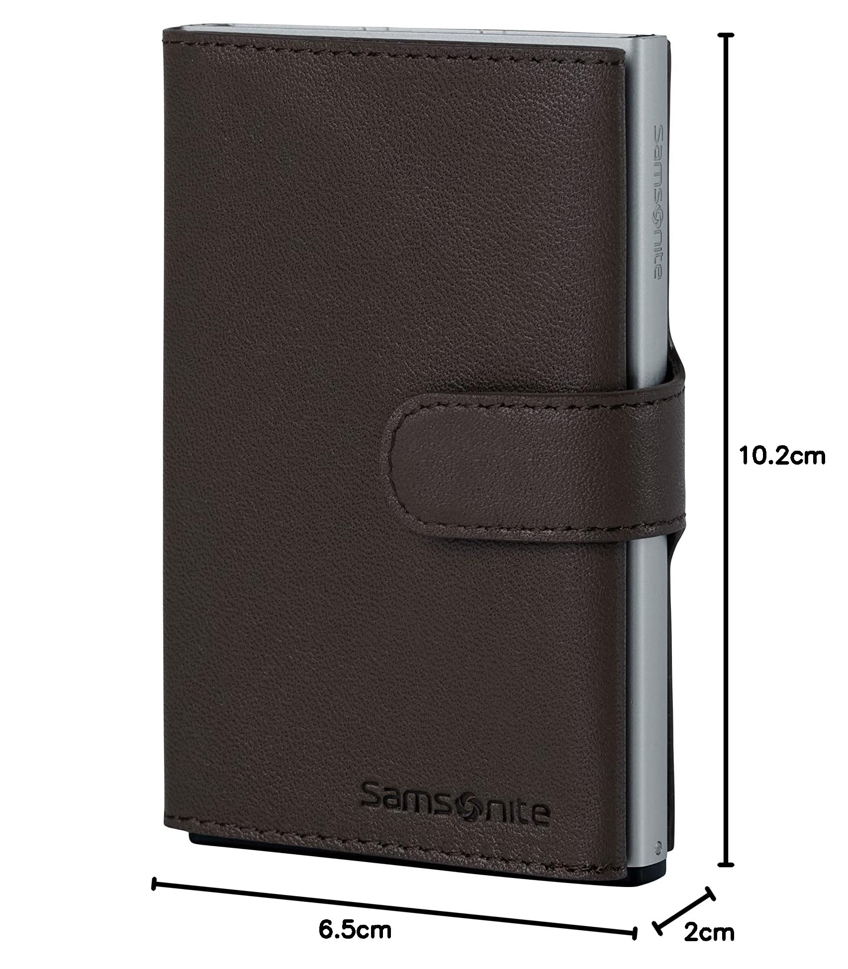 samsonite-alu-fit-slg-cartera-deslizante-de-aluminio-y-cuero-10-2-cm-marr-n-oscu image 7